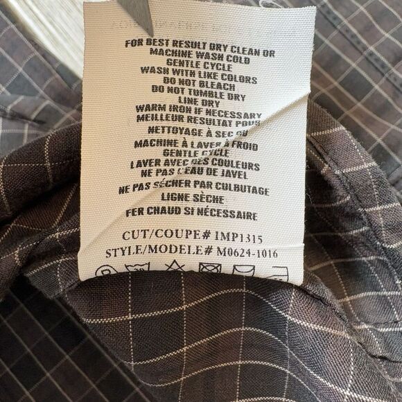 Vince‎ Men's 100% Cotton Button Military Shirt Large Plaid - Picture 8 of 11